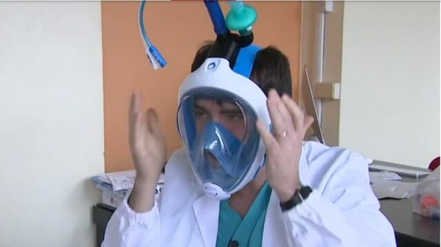 تبدیل ماسک‌ های غواصی به دستگاه تنفس